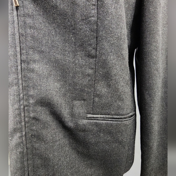 ❤️ WOMEN'S TALBOTS ZIP UP BLAZER / JACKET SIZE 14 - CHARCOAL GRAY - 100% WOOL ❤️ - Picture 7 of 12